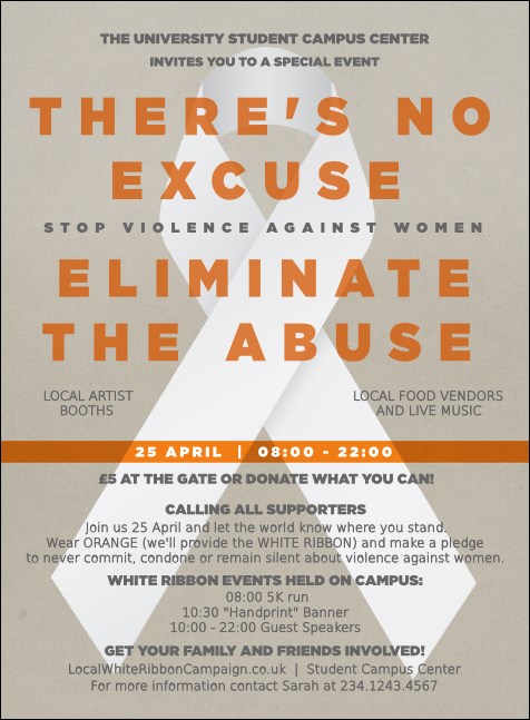 White Ribbon Invitation Product Front