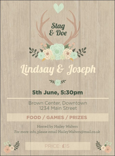 Flower Stag & Doe Invitation