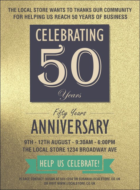 50th Anniversary Invitation Product Front