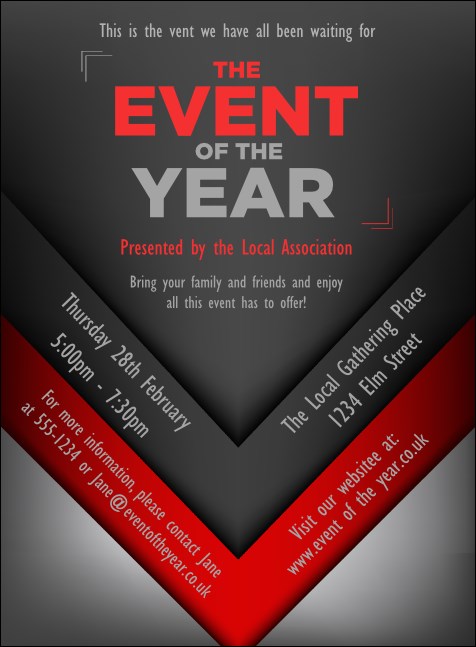 Red and Silver Invitation Product Front