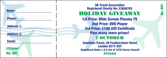 Fly Away Raffle Ticket