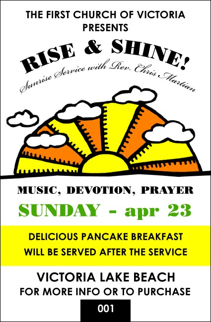 Sunrise Retro Drink Ticket Product Front