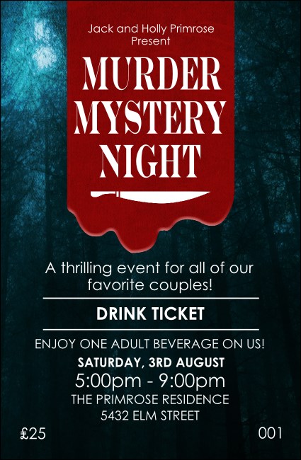 Murder Mystery Drink Ticket