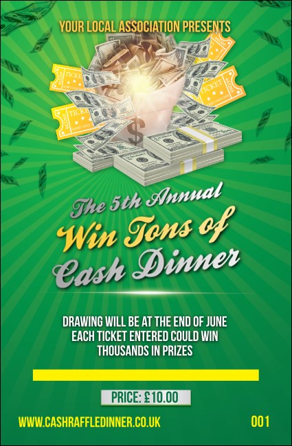 Cash Raffle Green Drink Ticket Product Front