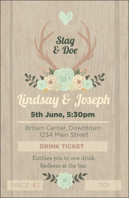 Flower Stag & Doe Drink Ticket Product Front