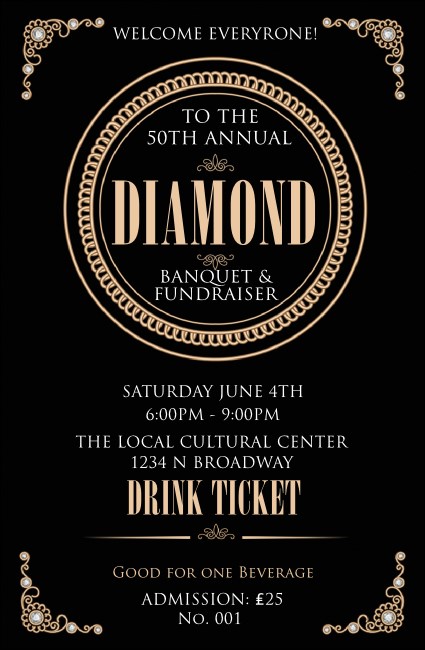 Diamonds Black Drink Ticket Product Front