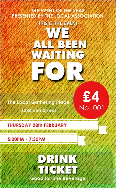 Rainbow Drink Ticket Product Front