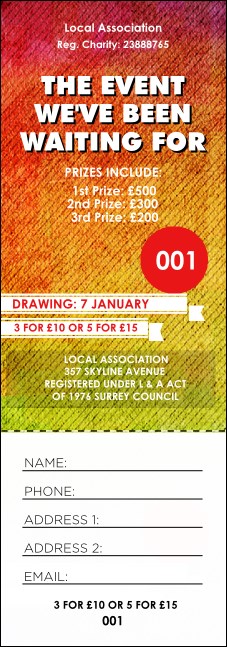 Rainbow Raffle Ticket Product Front