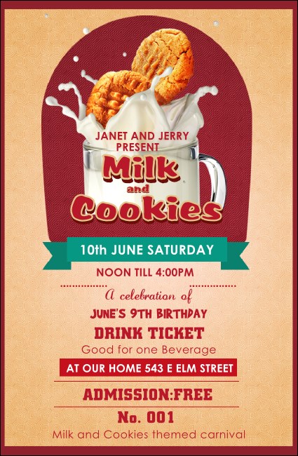 Milk & Cookies Drink Ticket Product Front