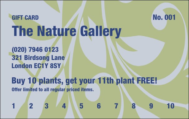 Electric Garden Loyalty Card Product Front