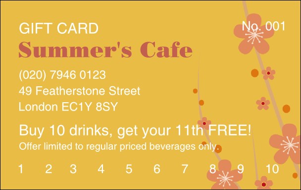 Fruit Flowers Loyalty Card Product Front