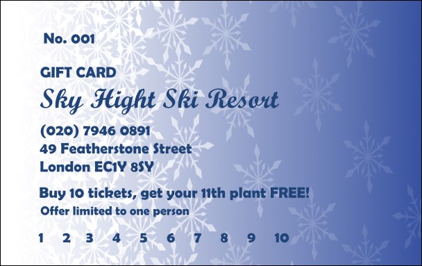 Winter Blizzard Loyalty Card Product Front