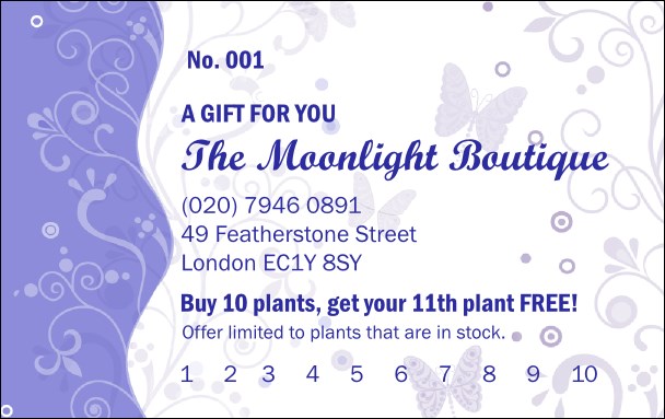 Boutique Loyalty Card Product Front