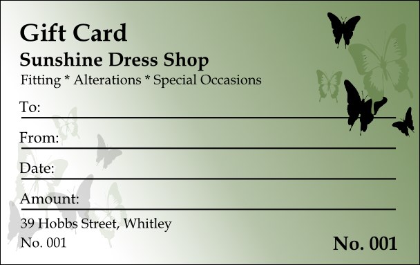 Butterfly Gift Card
