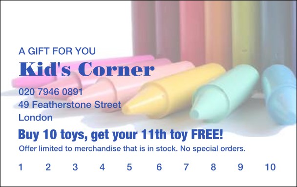 Crafts Loyalty Card Product Front