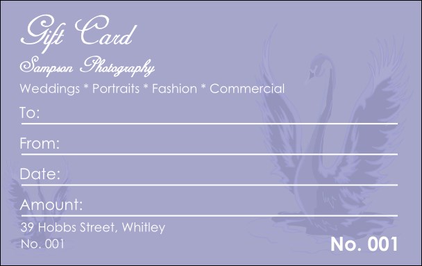Swan Gift Card Product Front