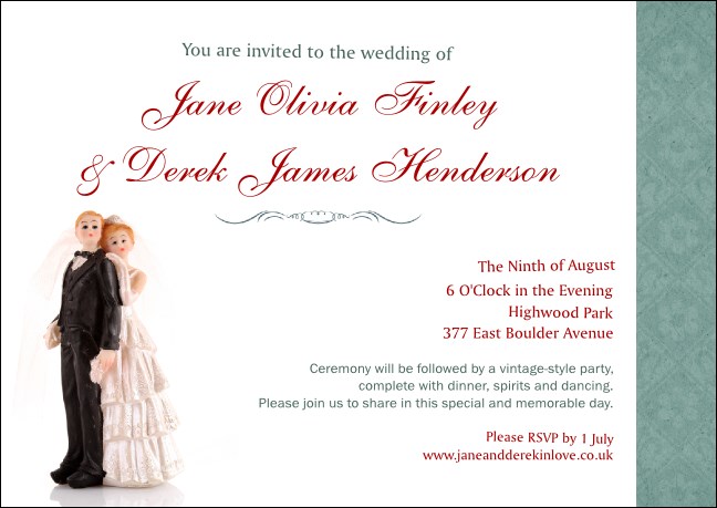 Vintage Bride and Groom Postcard Product Front