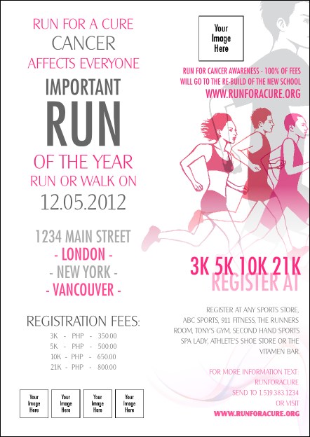 Run for a Cure Pink Postcard Product Front