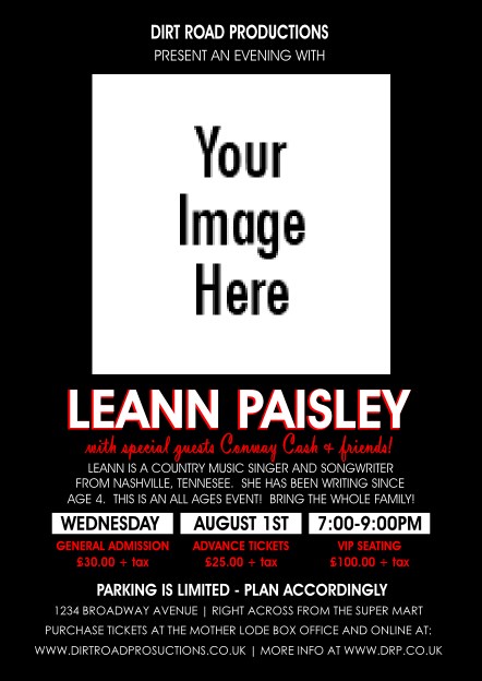 Your Photo Concert Black and Red Postcard Product Front