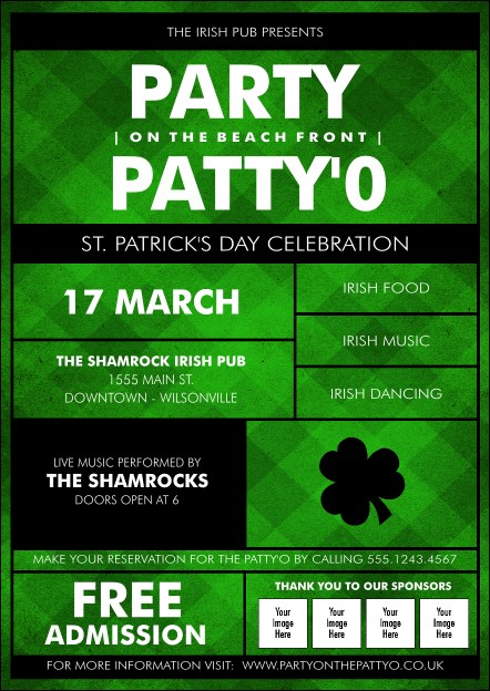 St. Patrick's Day Plaid Postcard Product Front
