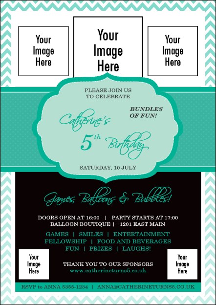 Happy Birthday Chevron Postcard Product Front