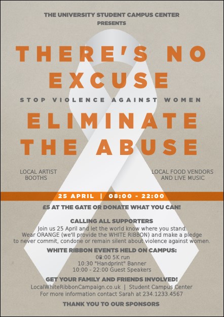 White Ribbon Postcard Product Front