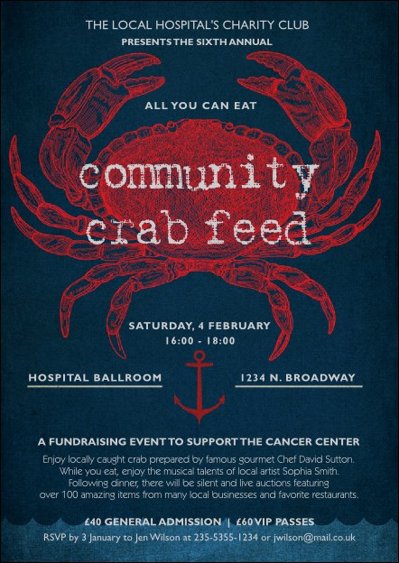 Crab Dinner Postcard Product Front
