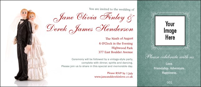 Vintage Bride and Groom VIP Pass Product Front