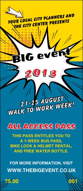 Retro Comic Book VIP Pass Product Front