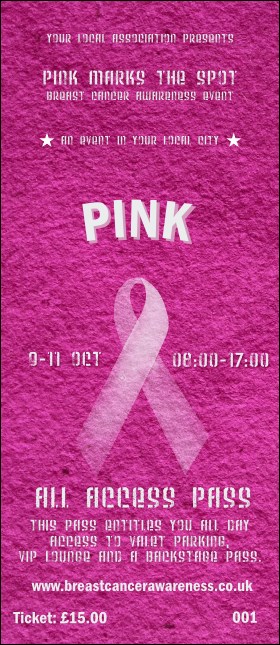 Breast Cancer Pink Ribbon VIP Pass Product Front