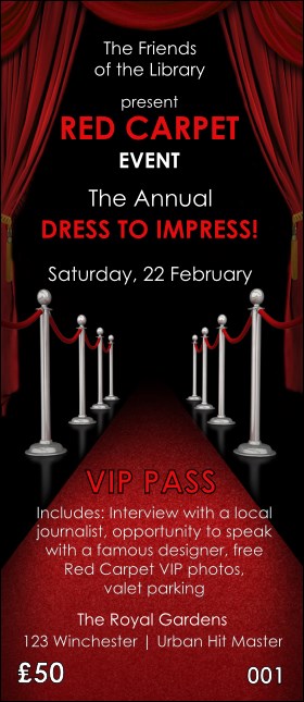 Red Carpet VIP Pass Product Front