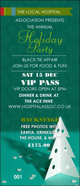 Paper Christmas Tree VIP Pass Product Front