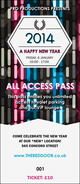 Year Neon Lights VIP Pass Product Front
