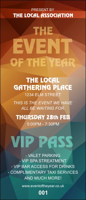 All Purpose Geometric VIP Pass Product Front
