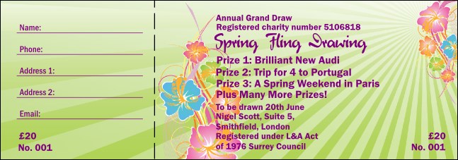 Spring Fling Raffle Ticket Product Front