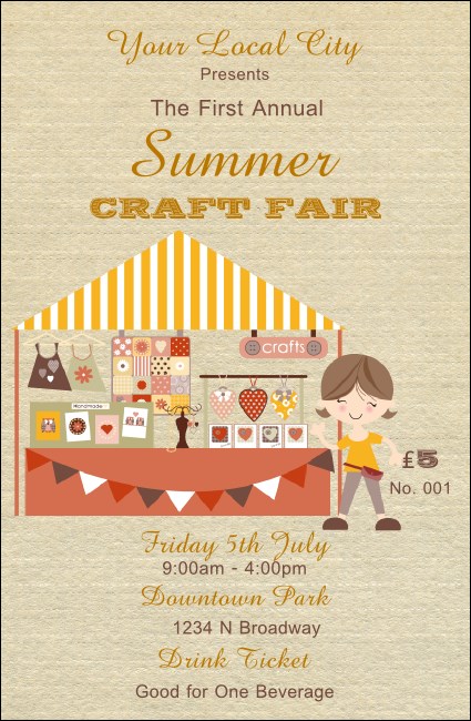 Craft Fair Drink Ticket Product Front
