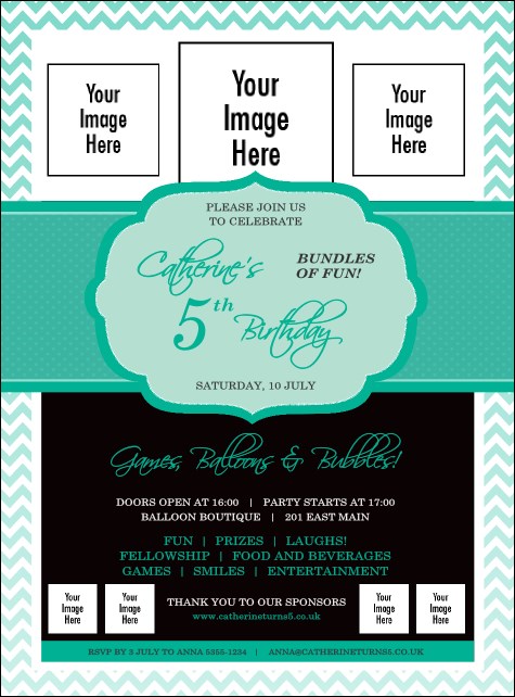 Happy Birthday Chevron Flyer Product Front