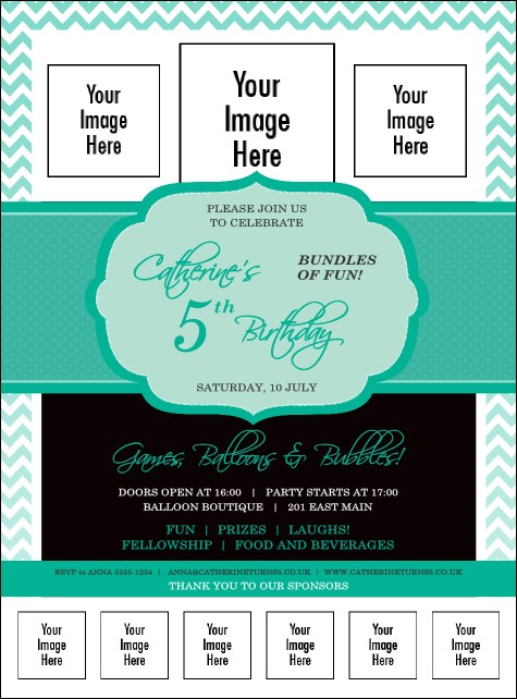 Happy Birthday Chevron Logo Flyer Product Front