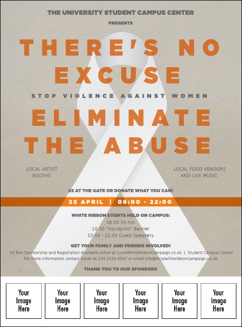 White Ribbon Logo Flyer Product Front
