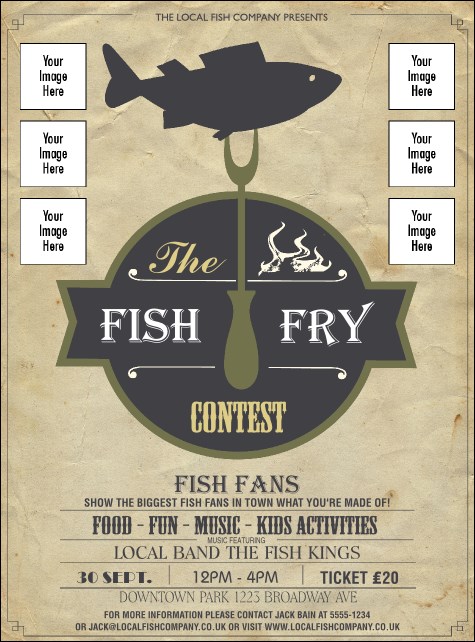 Fish Fry Logo Flyer Product Front
