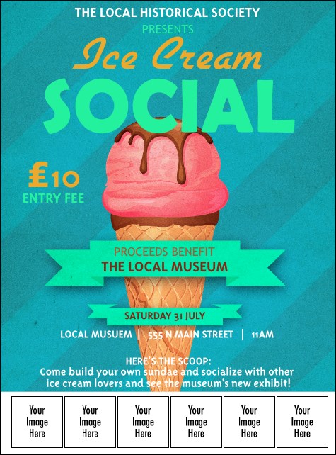 Ice Cream Social Logo Flyer Product Front