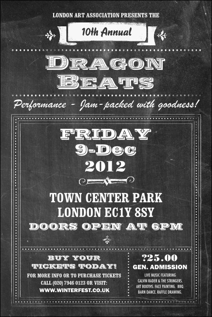 Retro Chalkboard Poster Product Front