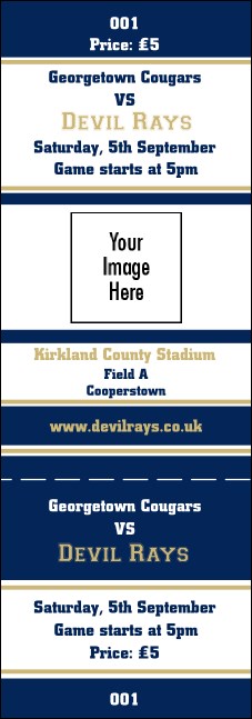 Sports Ticket Navy Event Ticket