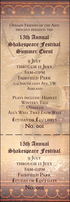 Performing Arts Event Ticket Product Front
