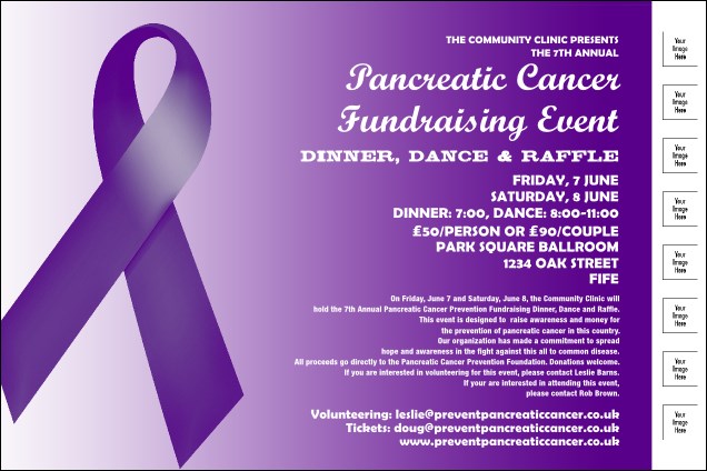 Purple Ribbon Poster Product Front