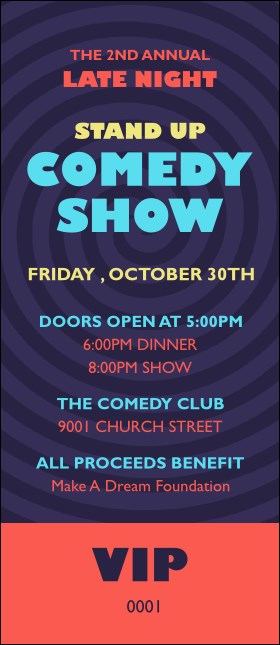 Comedy Spirals VIP Pass Product Front