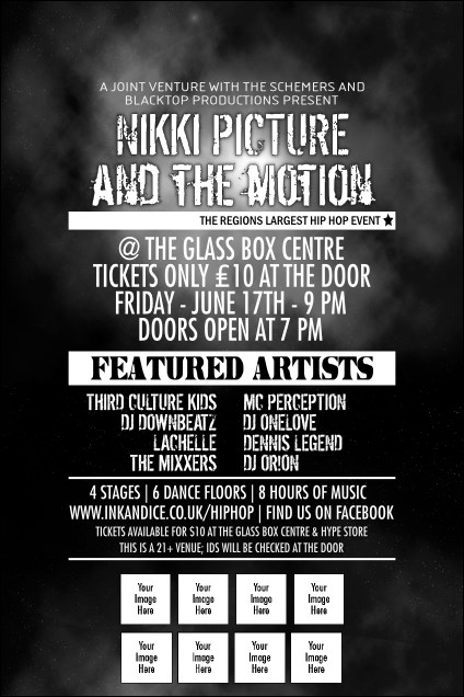 Galaxy Hip Hop Black and White Club Image Poster Product Front