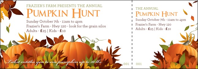 Pumpkin Patch Event Ticket Product Front