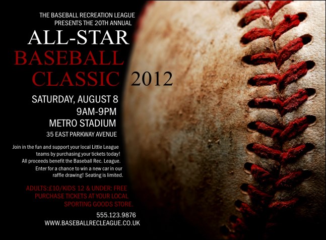 Baseball Stitches Invitation Product Front