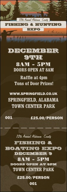 Fishing and Hunting Expo Green Camo Event Ticket Product Front